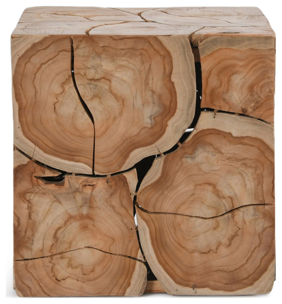 Teak Root Cube Side Table   Rustic   Side Tables And End Tables   by Design Mix Furniture  Houzz