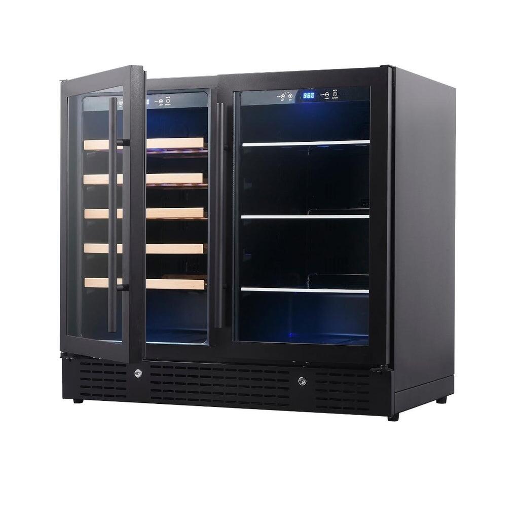 KingsBottle KBU190BWBLK 36 Inch Black Wine Cooler