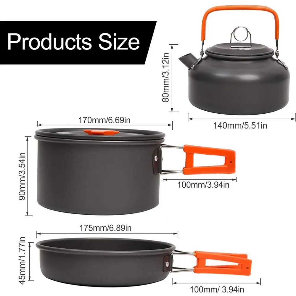 Light Weight Outdoor Heating Directly Camping Pot For Camping Hiking Hunting Fishing Mess Tin Camping Pots and Pans