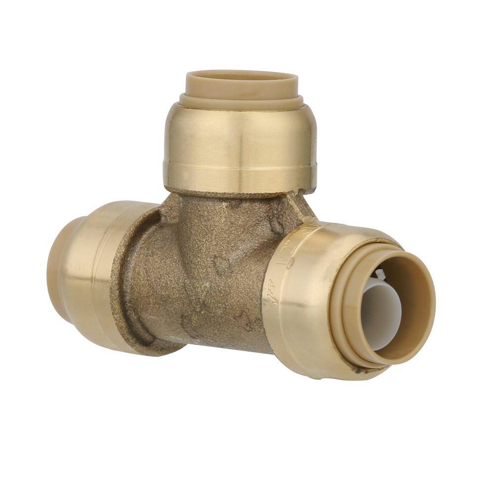 SharkBite 12 in. Push-to-Connect Brass Tee Fitting U362LFA