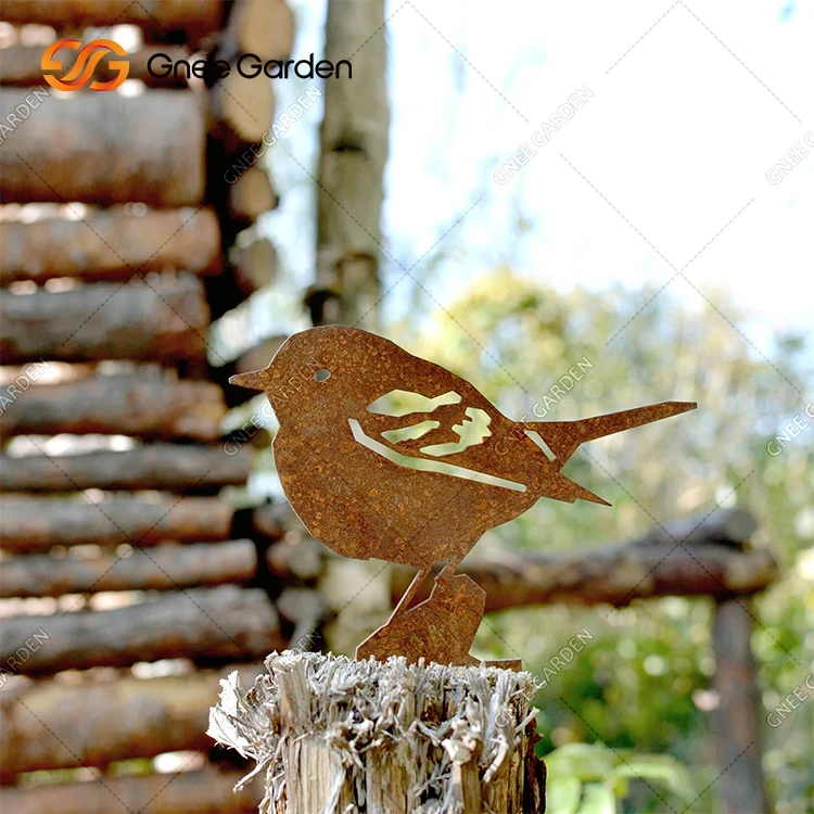 New metal art farm garden decor ornament garden decor corten steel flying birds metal art