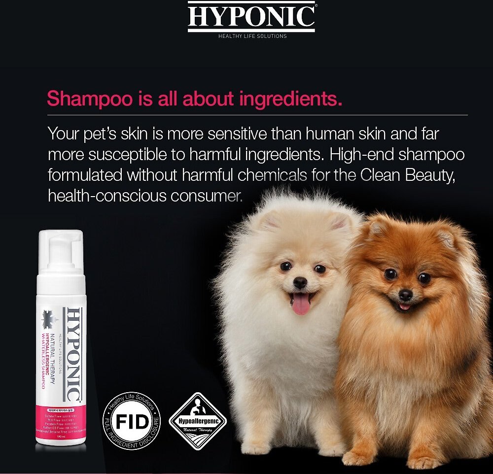 Hyponic Hypoallergenic Waterless Dog and Cat Shampoo