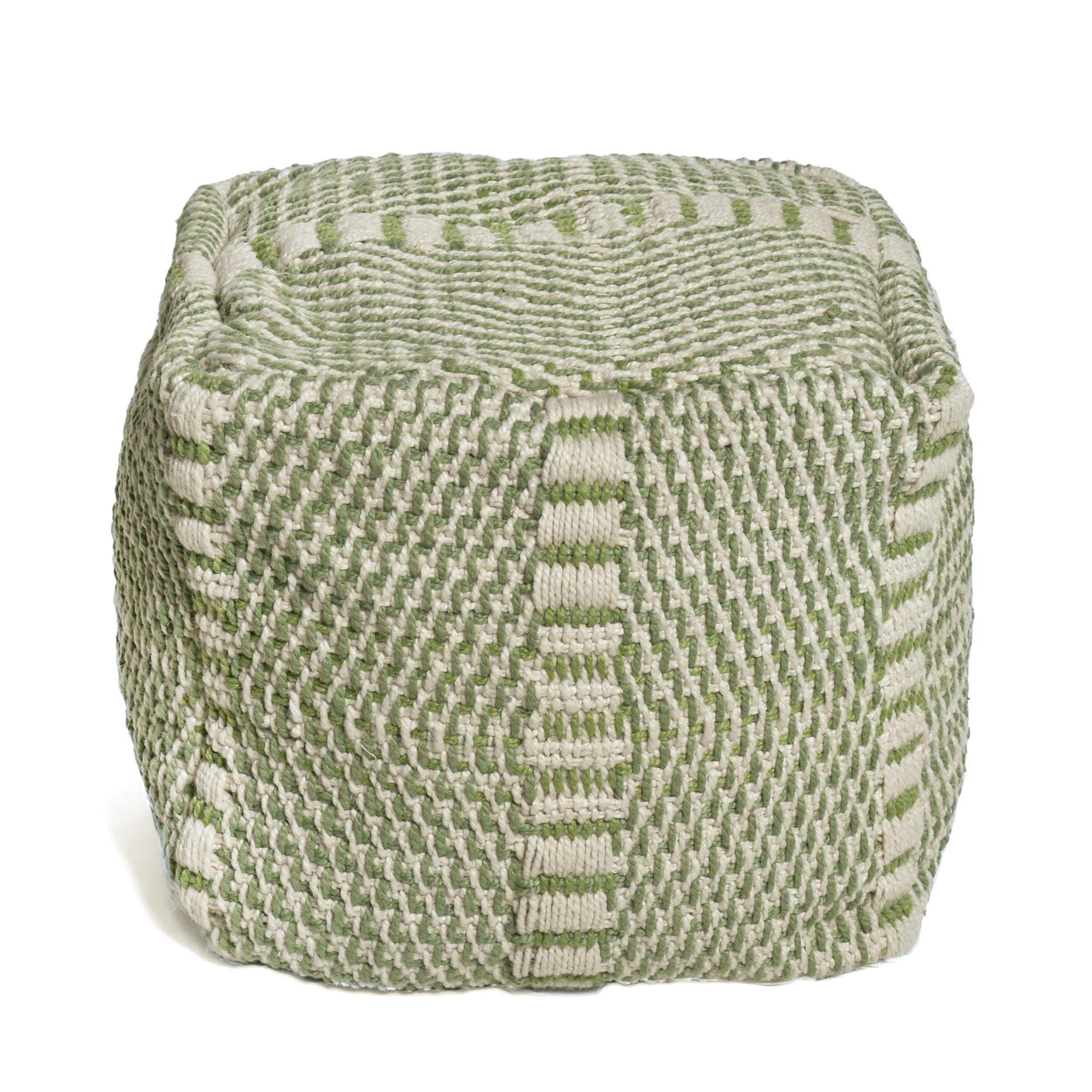 Dexter Indoor Handcrafted Boho Water Resistant Cube Pouf