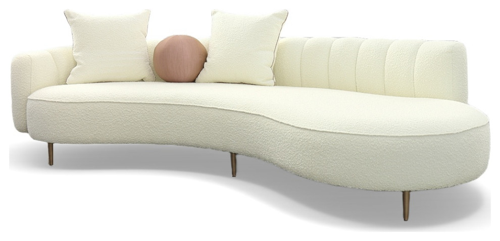 Modrest Maveric Modern Cream Fabric Chaise   Midcentury   Indoor Chaise Lounge Chairs   by Vig Furniture Inc.  Houzz