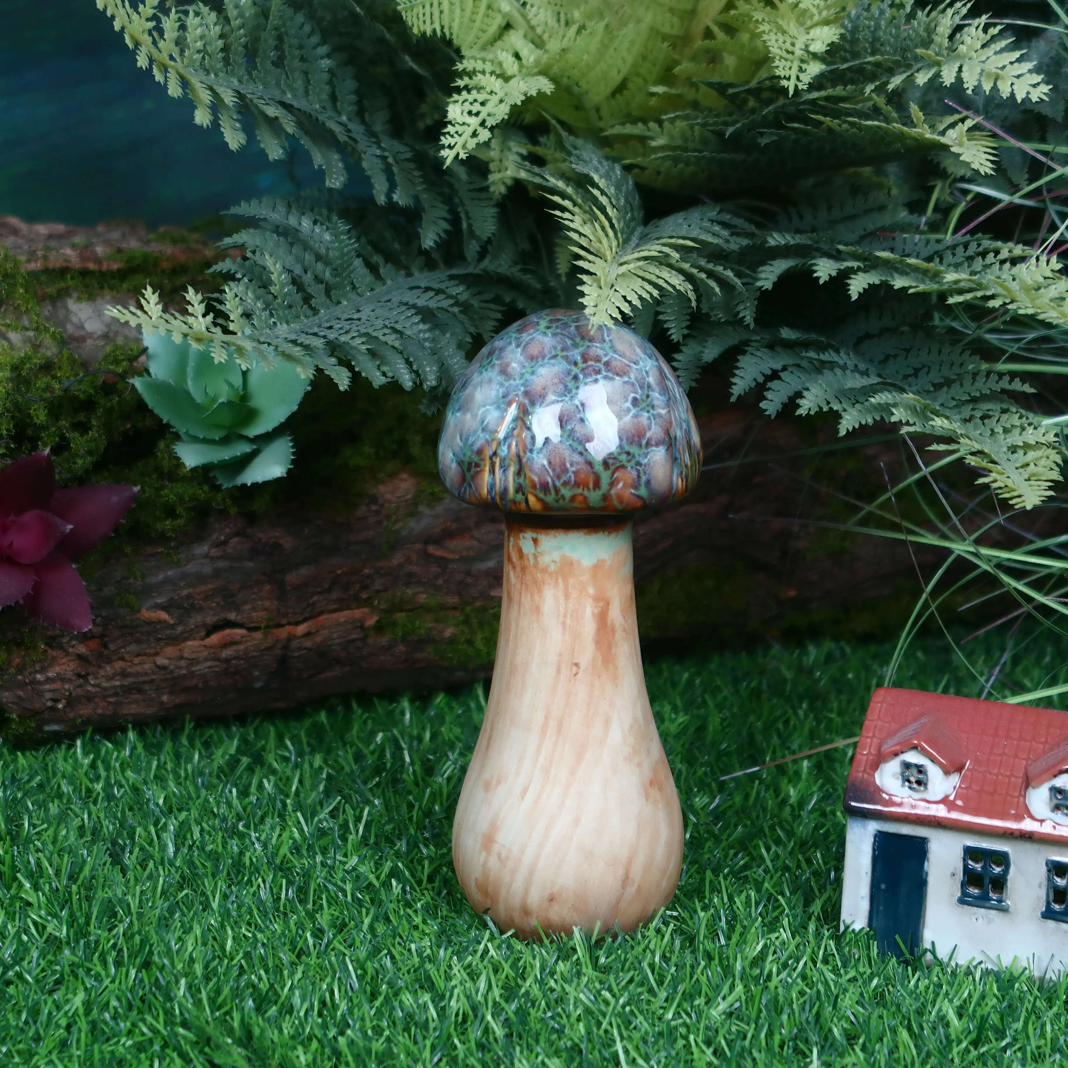 Wholesale Ceramic Ornament Simulation Mushroom Handmade Garden Accessories Decoration Artificial Plant Ornament Ceramic Mushroom