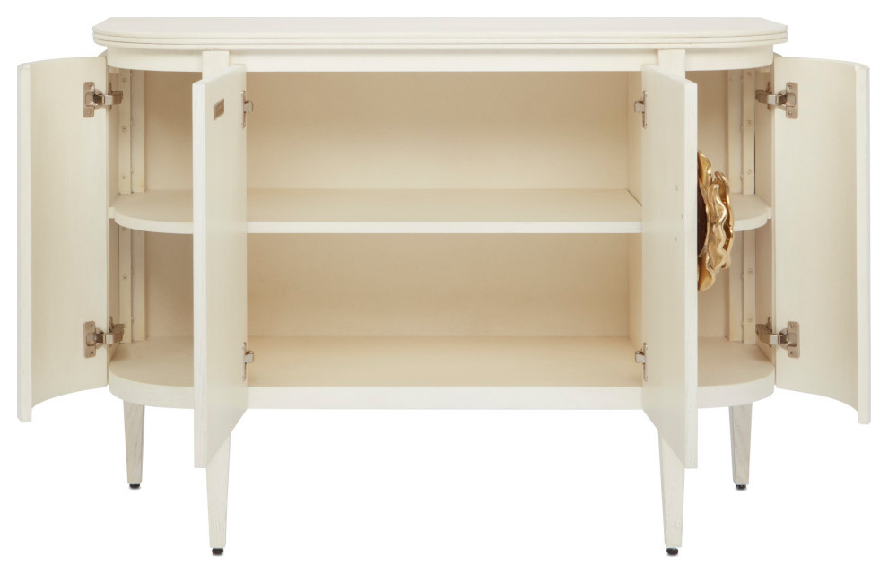 Briallen White Demi Lune   Transitional   Accent Chests And Cabinets   by Currey  ampCompany  Inc.  Houzz