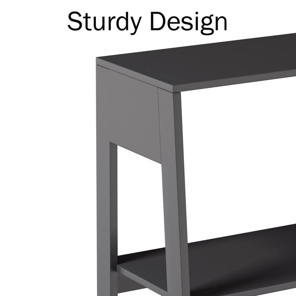 71 in. Gray Wooden 5-Shelf Leaning Ladder Bookcase 335226UNF
