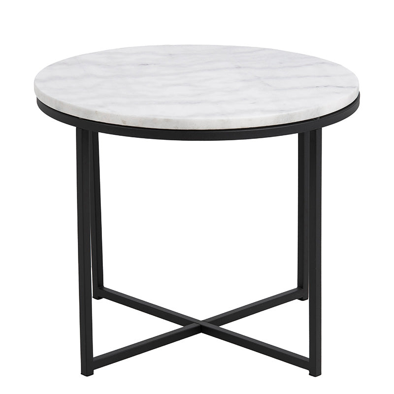 JOSS Side Table Marble 55cm - White