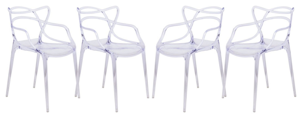 LeisureMod Milan Modern Wire Design Chair  Set of 4   Contemporary   Outdoor Dining Chairs   by Virventures  Houzz