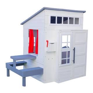 KidKraft White Modern Outdoor Playhouse 10236