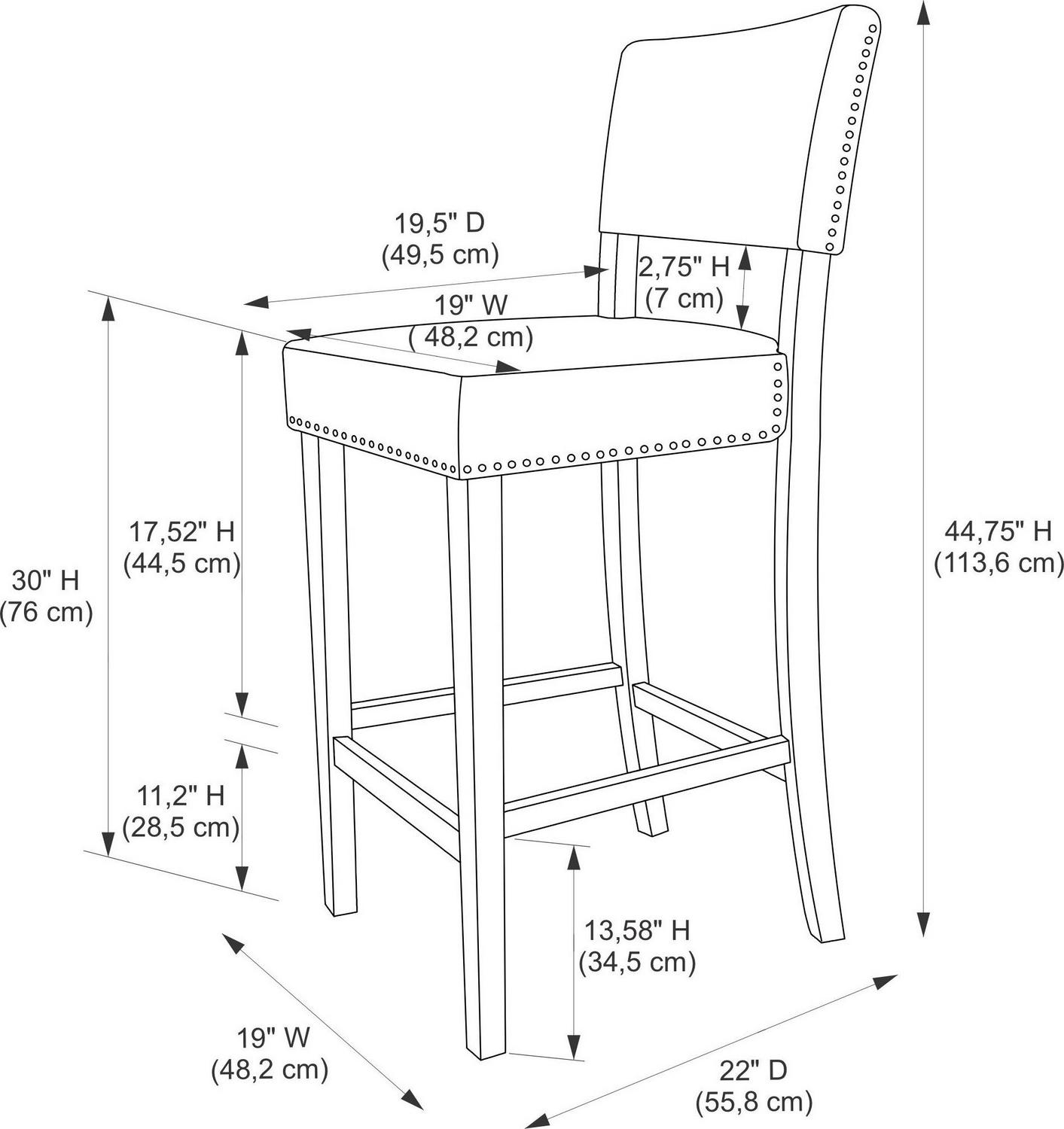 Linon Corey Bar Stool Brown  Crowdfused