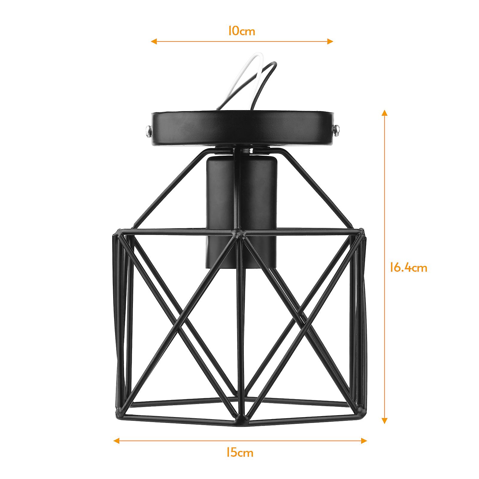 Pendant Light Shade Metal Hexagonal Vintage Light Bulb Cage Guard For Bedroom Living Room Balcony Entryway Restaurants Bars No.223886