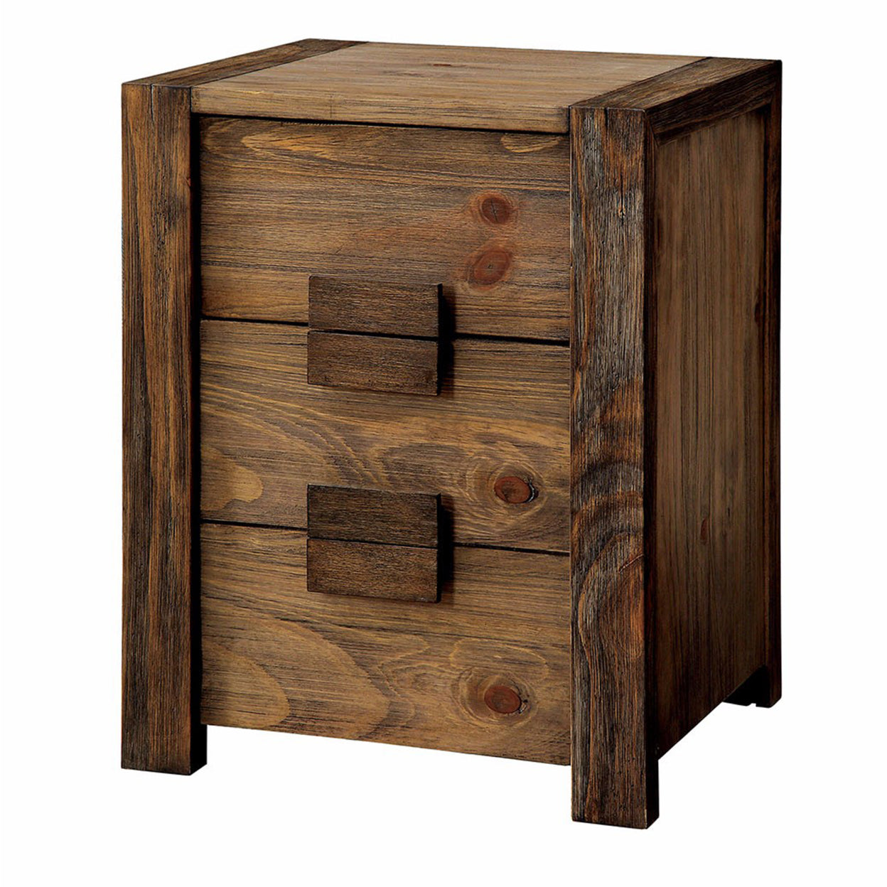 Janeiro Transitional Nightstand, Rustic Natural Tone- Saltoro Sherpi