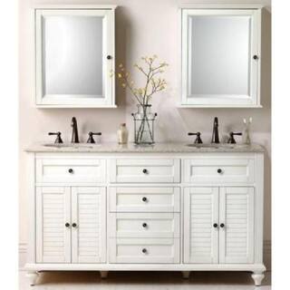 Home Decorators Collection Hamilton 23.5 in. W x 27 in. H x 8 in. D Framed Surface-Mount Bathroom Medicine Cabinet in Ivory 0567500410