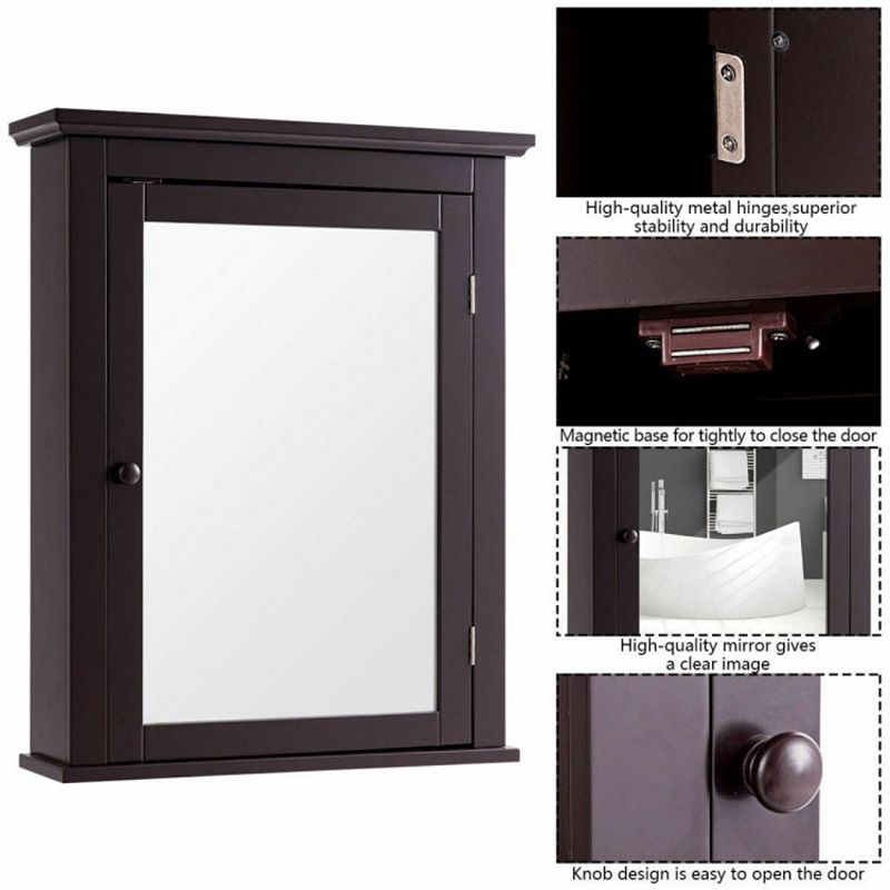 Hivago Bathroom Wall Mounted Storage Mirror Medicine Cabinet