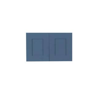 LIFEART CABINETRY Lancaster Blue Plywood Shaker Stock Assembled Wall Kitchen Cabinet 24 in. W x 12 in. H x 12 in. D ALB-W2412