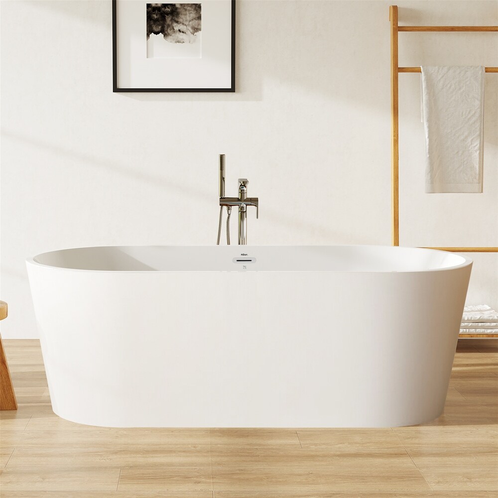 Small Classic Oval Shape Acrylic Soaking Bathtub