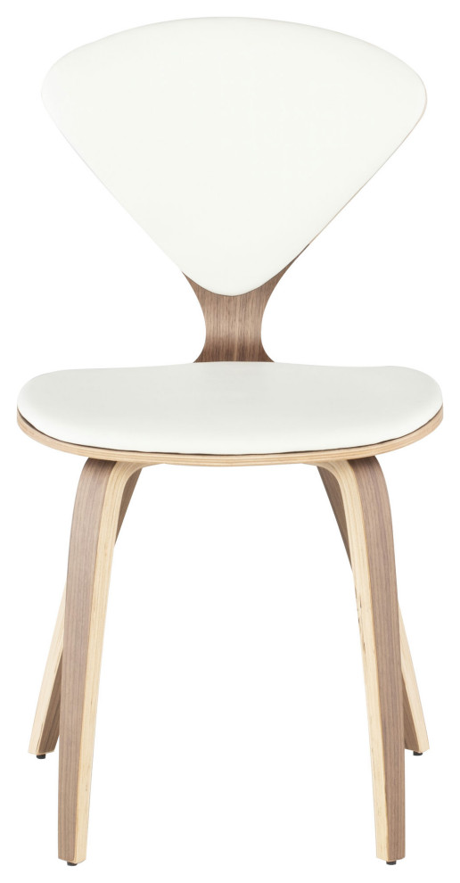 Satine White Leather Dining Chair   Midcentury   Dining Chairs   by Kolibri Decor  Houzz