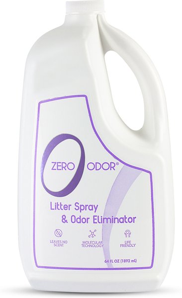 Zero Odor Litter Spray and Pet Odor Eliminator， 64-oz bottle