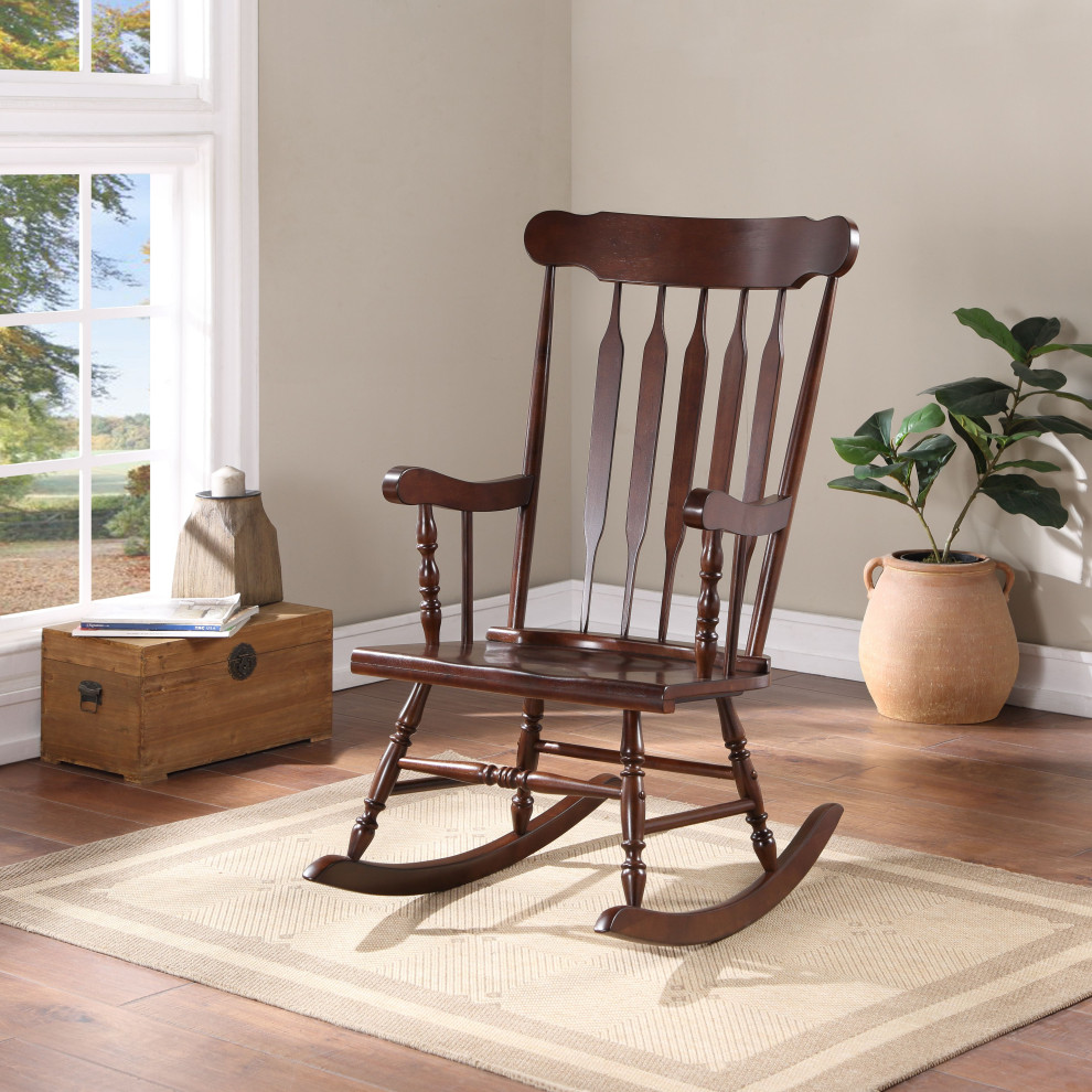 Acme Raina Transitional Rocking Chair  Cappuccino Finish 59934   Traditional   Rocking Chairs   by Acme Furniture  Houzz