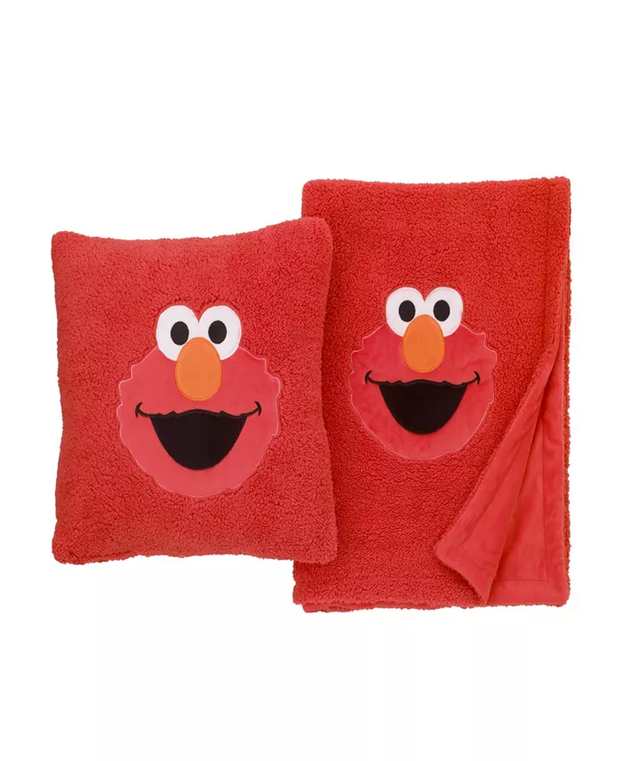 Macys Sesame Street Elmo Sherpa Blanket with Applique