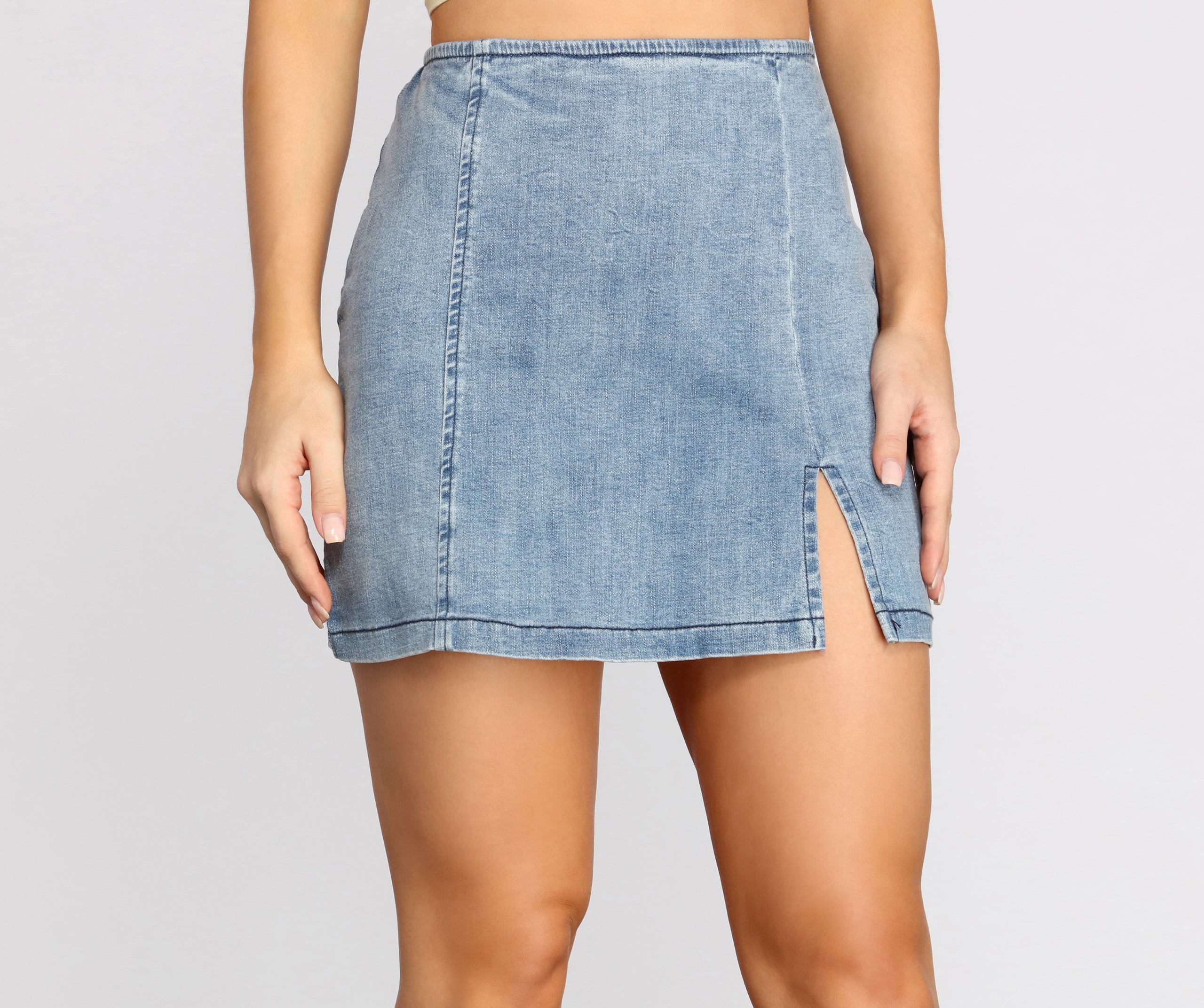 Tis' The Day For Denim Mini Skirt