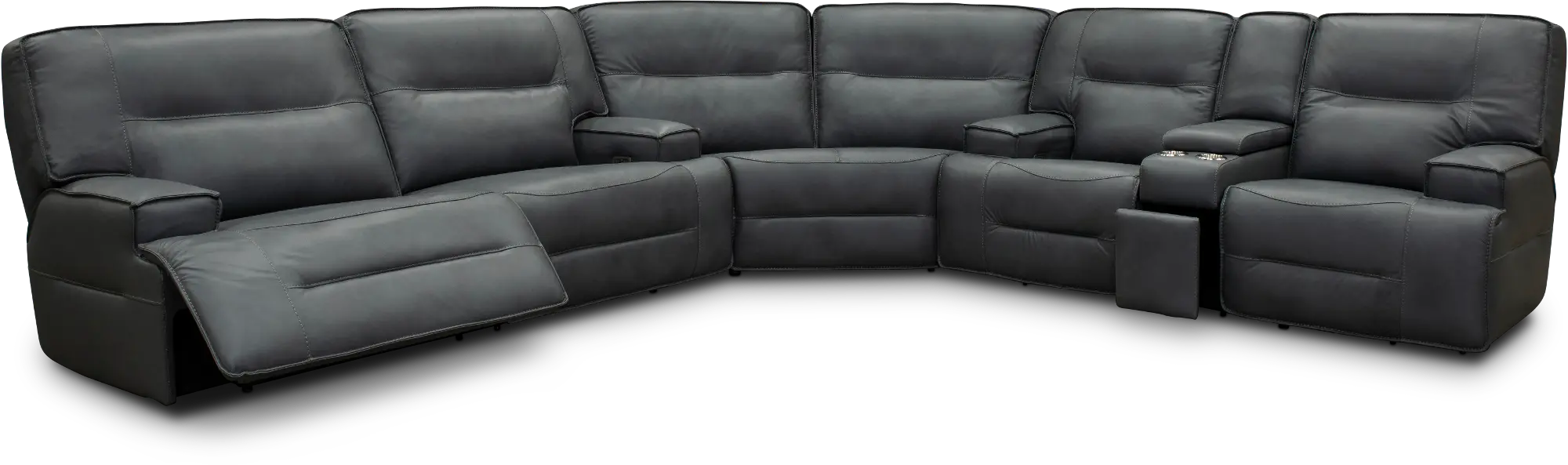 Rockies Gray 3 Piece Power Reclining Sectional with Console