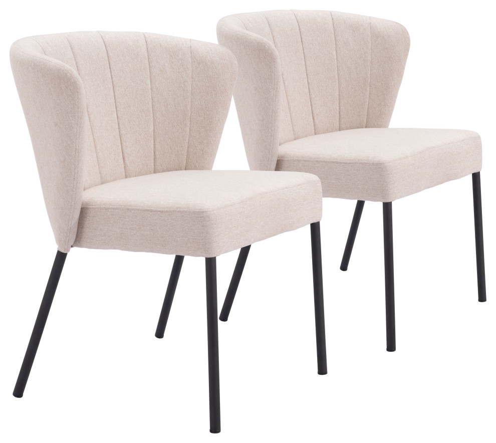 Aimee Dining Chair  Set of 2  Beige   Midcentury   Dining Chairs   by Zuo Modern Contemporary  Houzz