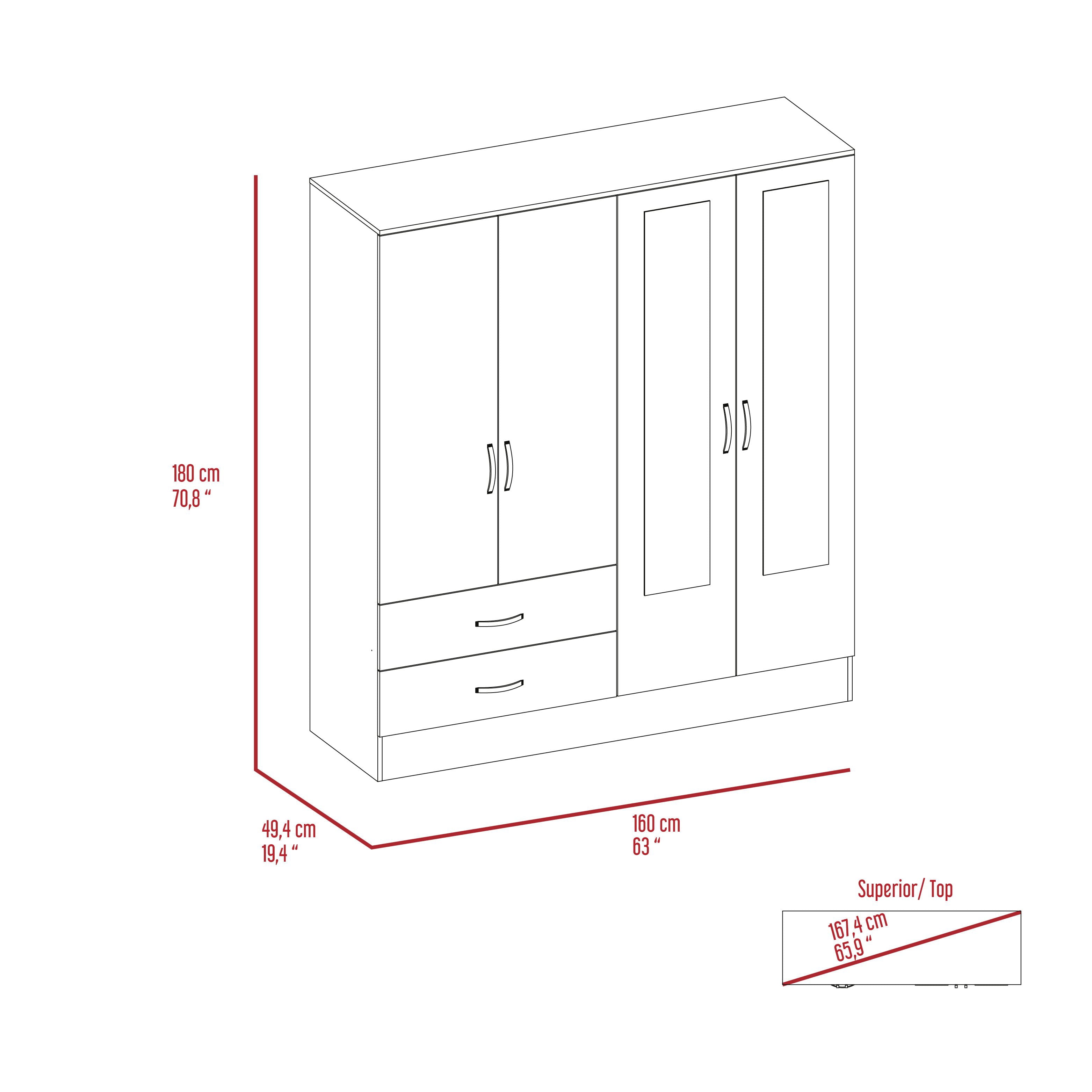 Depot E-Shop DE-CWZ5951 160 in. Gangi Armoire&#44; Black & Light Gray