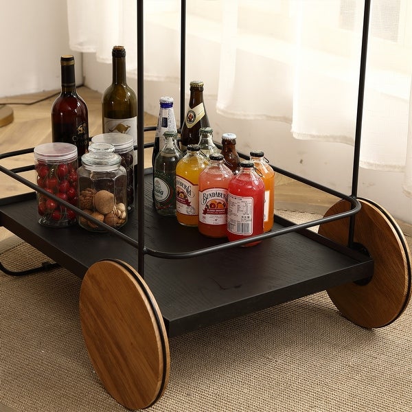 White Rubber and Carbon Steel Materials Hotel Restaurant Cart