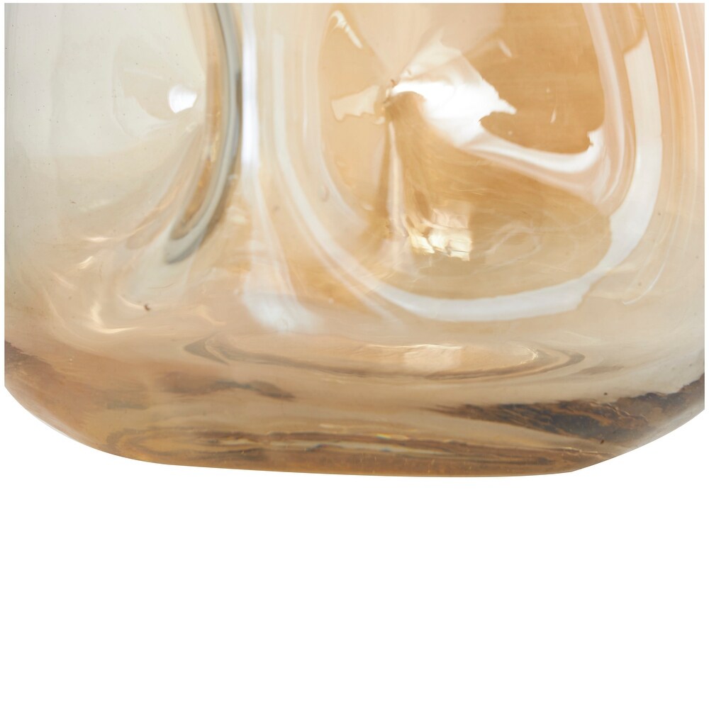 Gold Glass Concaved Iridescent Vase (Set of 2)