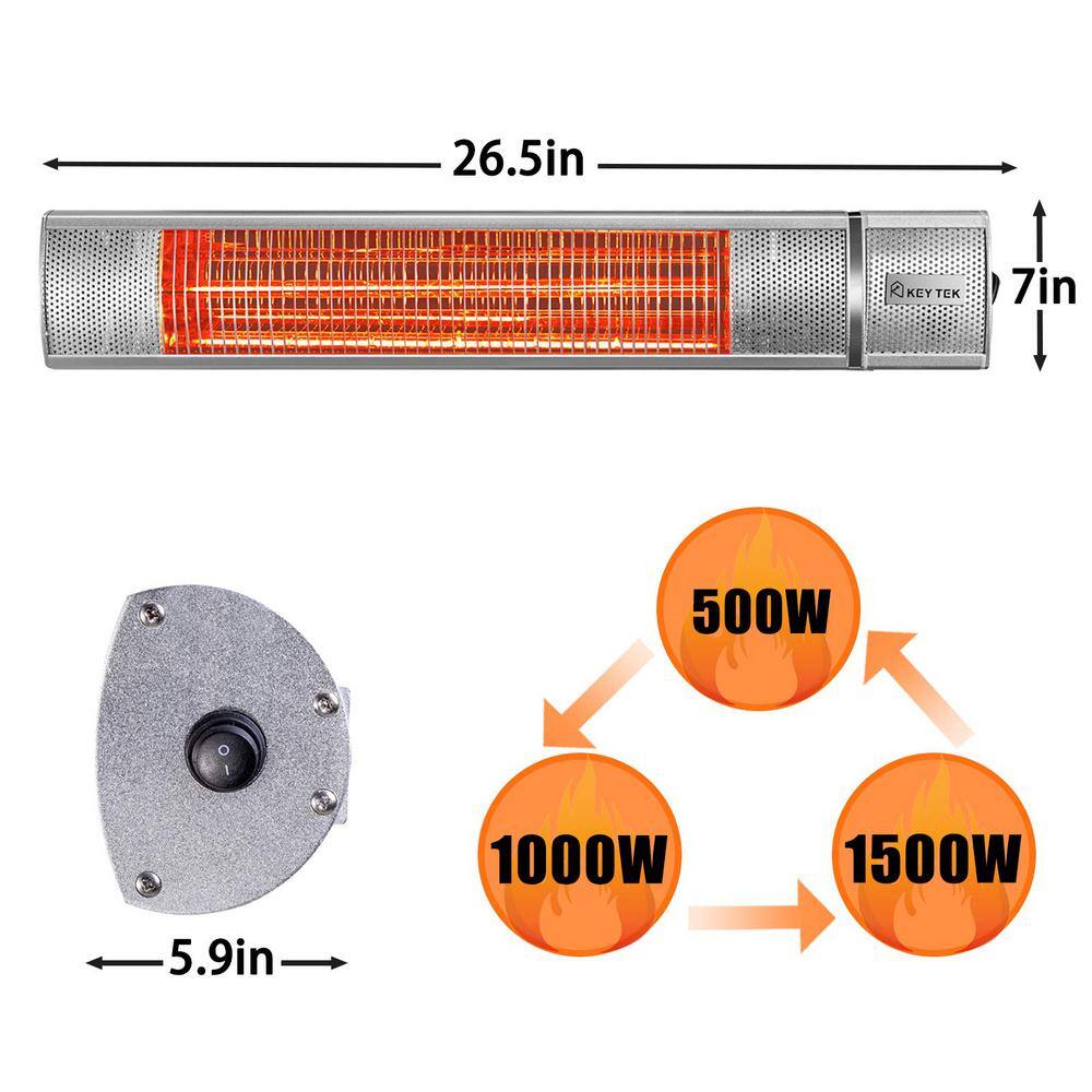 1500-Watt Outdoor/indoor Heater Infrared Electric Patio Wall-Mounted Heater with Waterproof Remote Control chuchu-XB398