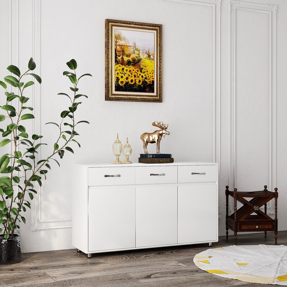 Kitchen Storage Sideboard with 3 Drawers and 3 Doors Buffet Cabinet