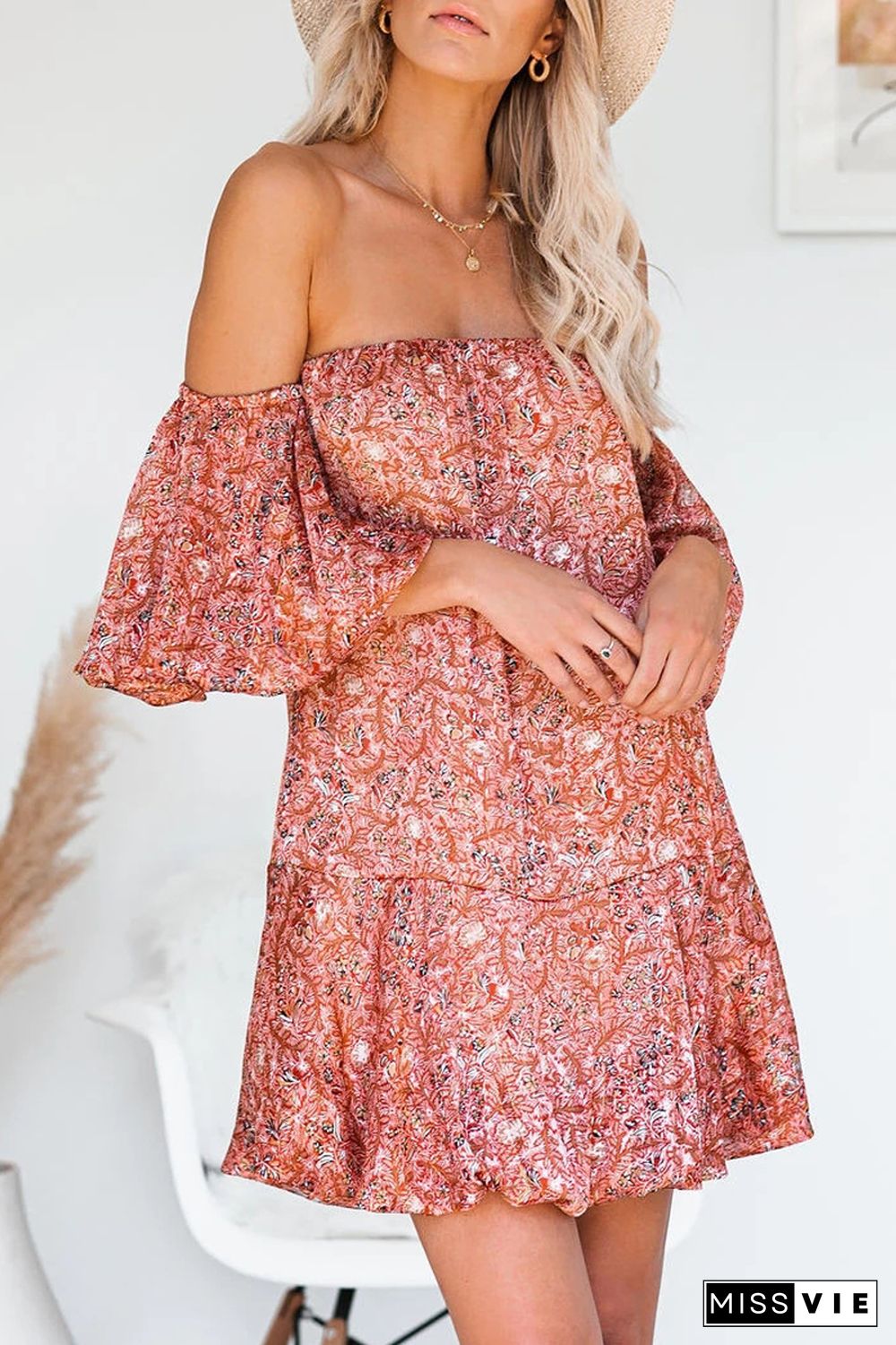 KarliDress Floral Off The Shoulder A-line Dress P12529