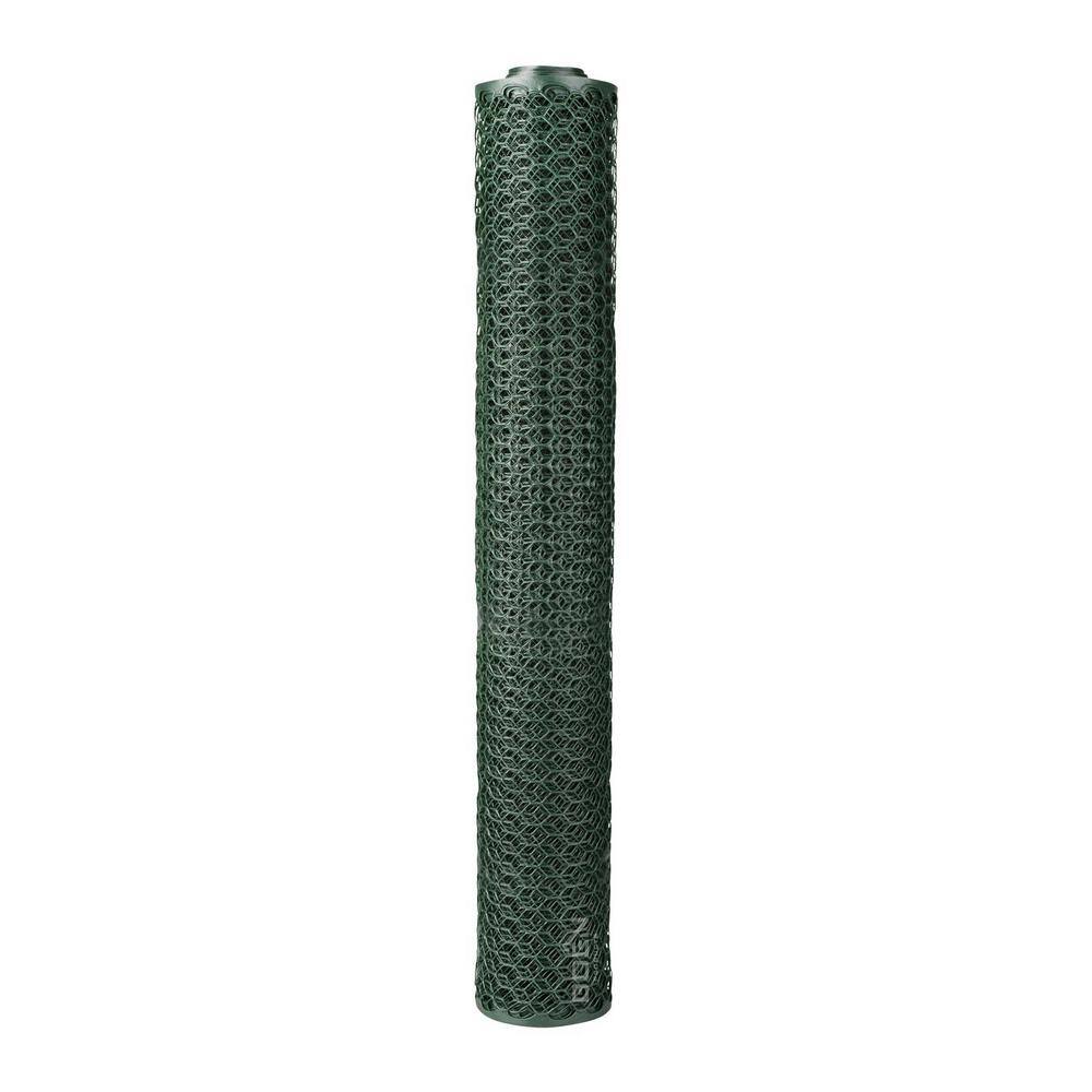 BOEN 2 ft. x 25 ft. Plastic Poultry Hex Garden Fence Netting Green PF-40001