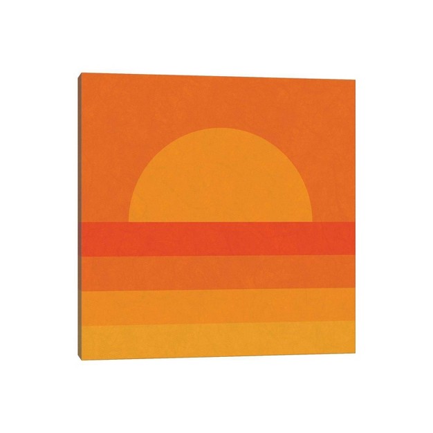 Retro Geometric Sunset By Alisa Galitsyna Unframed Wall Canvas Icanvas