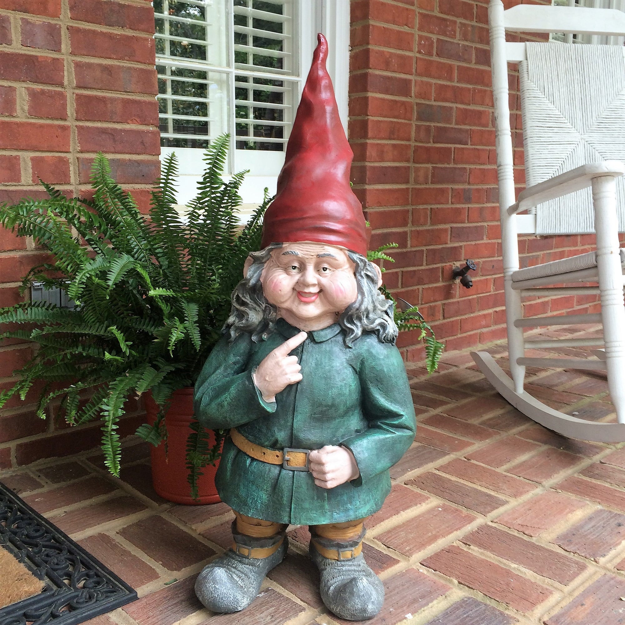 Homestyles 32.75" Classic Old World Female Garden Gnome Garden Statue