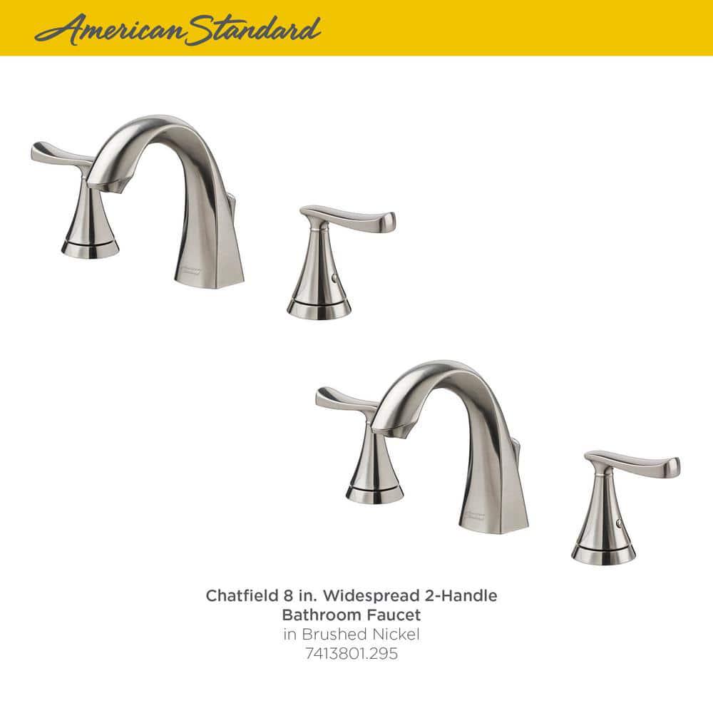 American Standard Chatfield 8 in Widespread 2Handle Bathroom Faucet in Brushed Nickel