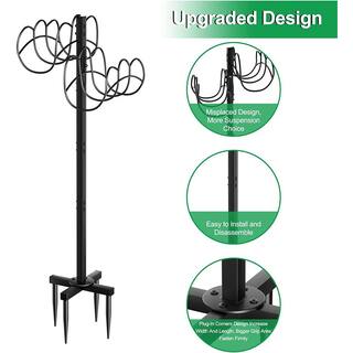 Cubilan Upgraded Water Hose Holder Freestanding Hose Stand Outdoor Garden Hose Holder Stake for Outside Yard B098NNH828