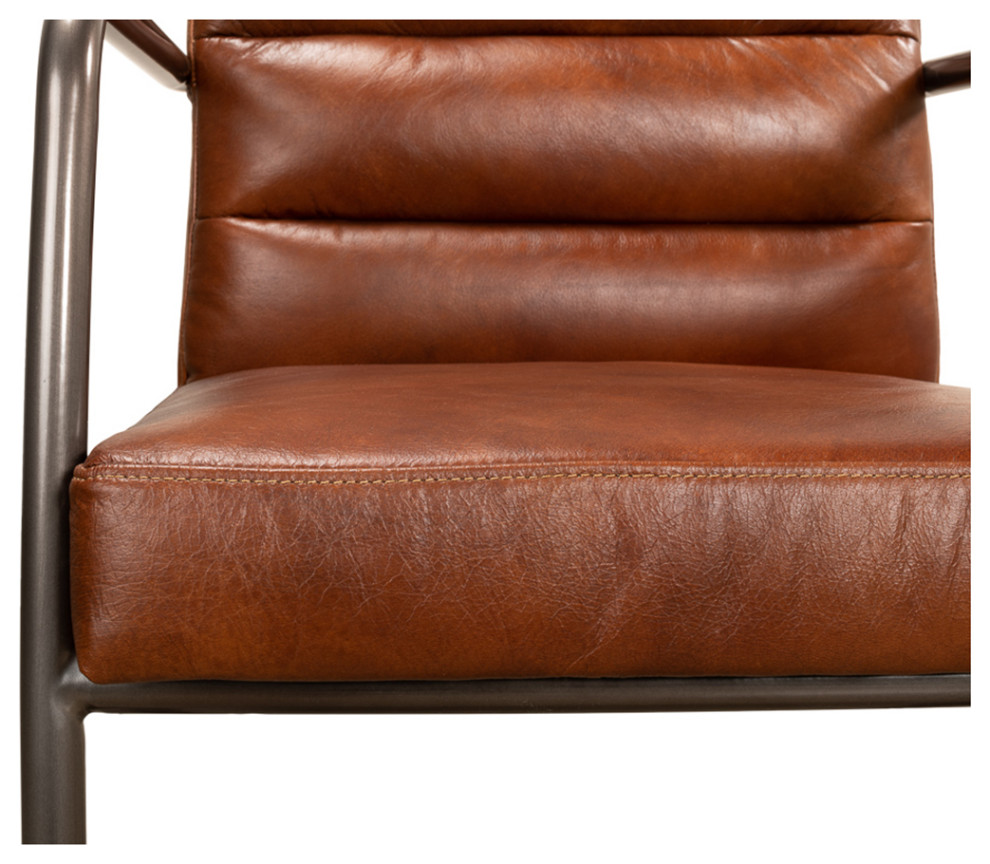 Industrial Leather Armchair   Industrial   Armchairs And Accent Chairs   by English Georgian America  Houzz