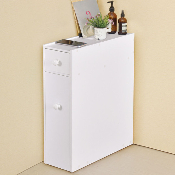 Costway 80349261 Black Bathroom Cabinet Space Save...