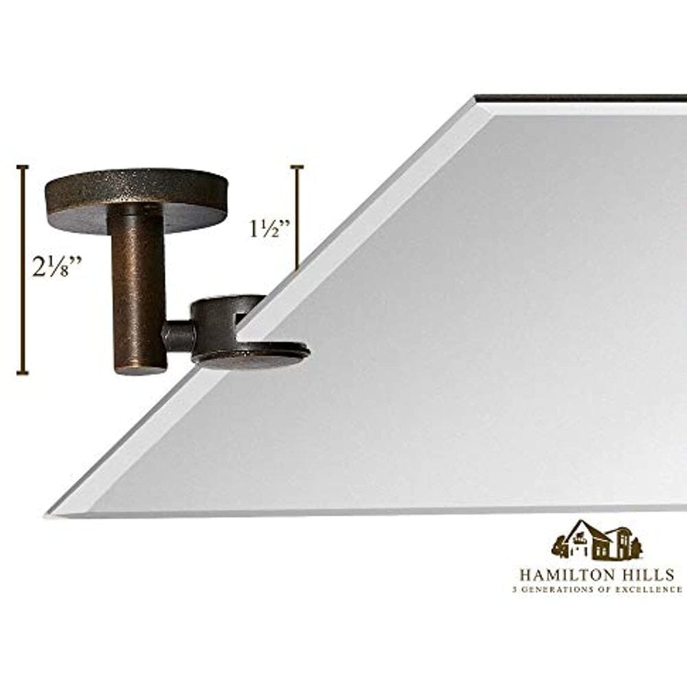 Large Pivot Rectangle Mirror with Oil Rubbed Bronze Wall Anchors  30