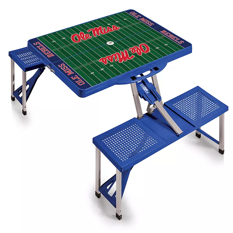 Picnic Time Ole Miss Rebels Picnic Table Portable Folding Table with Seats