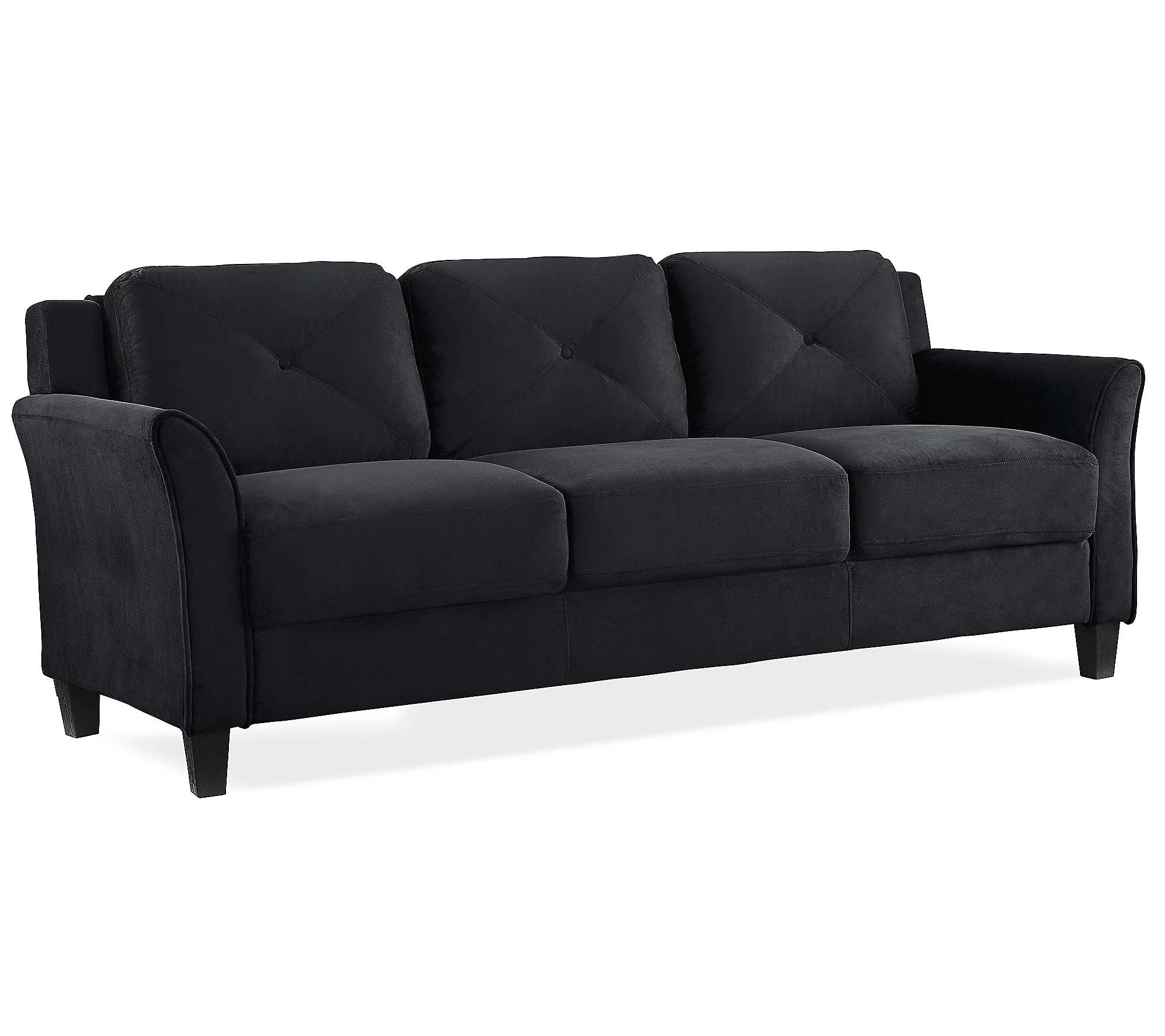 Lukaa Sofa Upholstered Microfiber Curved Arms