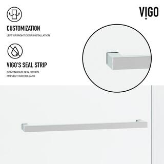 VIGO Houston 56 to 60 in. W x 66 in. H VMotion Sliding Frameless Tub Door in Chrome with 38 in. (10mm) Clear Glass VG6023CHCL6066