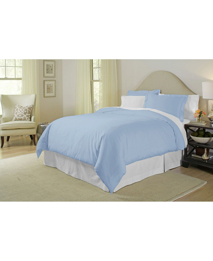 Pointehaven Solid 400 Thread Count Cotton Sateen Duvet Cover Sets， Full Queen