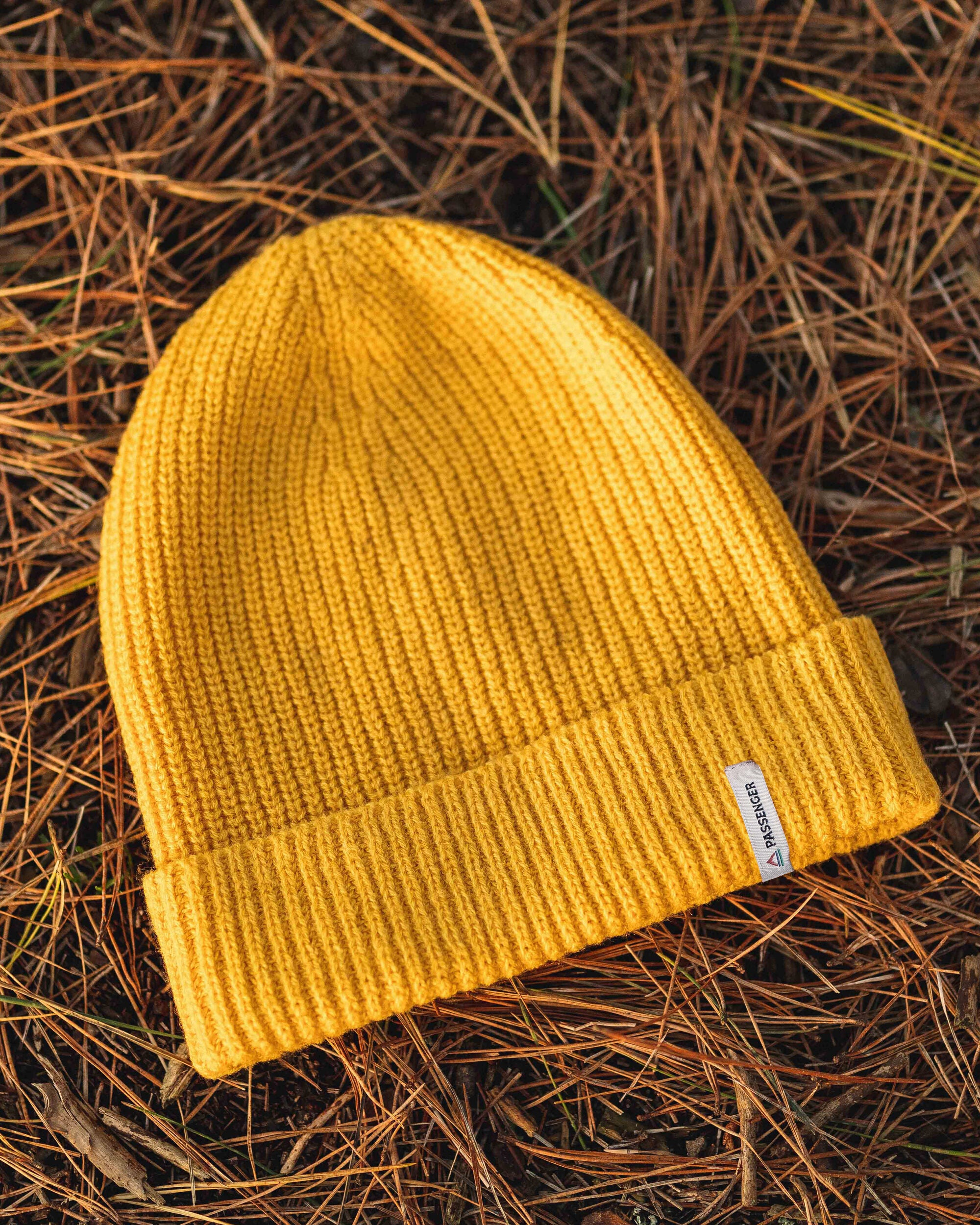 Compass Recycled Beanie - Mustard Yellow