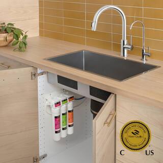 Brondell Coral 3 Stage WQA Gold Certified Undercounter Water Filtration System with Over 99% Lead Reduction in White UC300