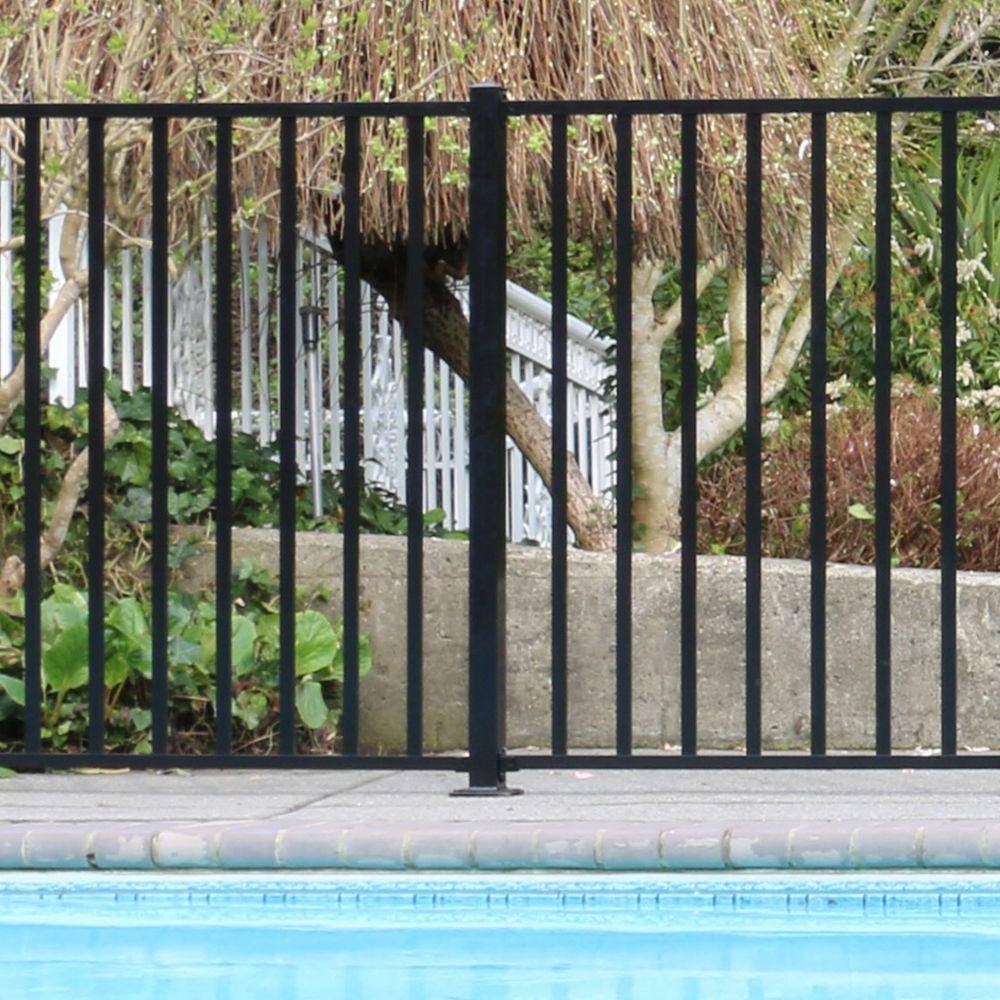 PEAK Aquatine Black 2 in. x 2.5 in. x 4 in. Aluminum Pool Fence Picket Angle Bracket Kit 56911