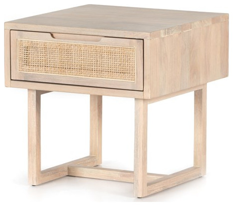 Demetria End Table Black Mango  Natural Cane   Modern   Coffee And Accent Tables   by Virgil Stanis Design  Houzz